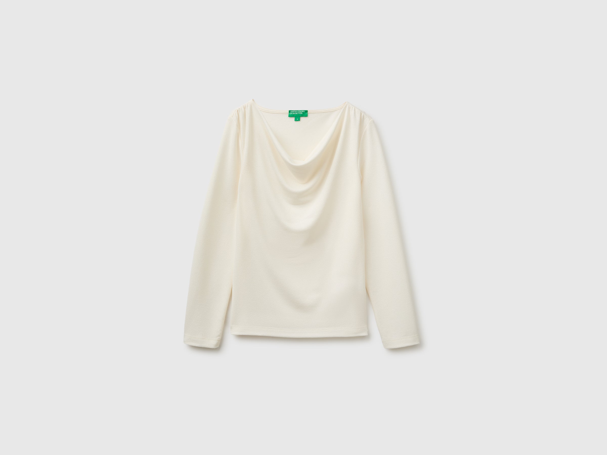 United Colors of Benetton t-shirt viscosa scollo drappeggio donna