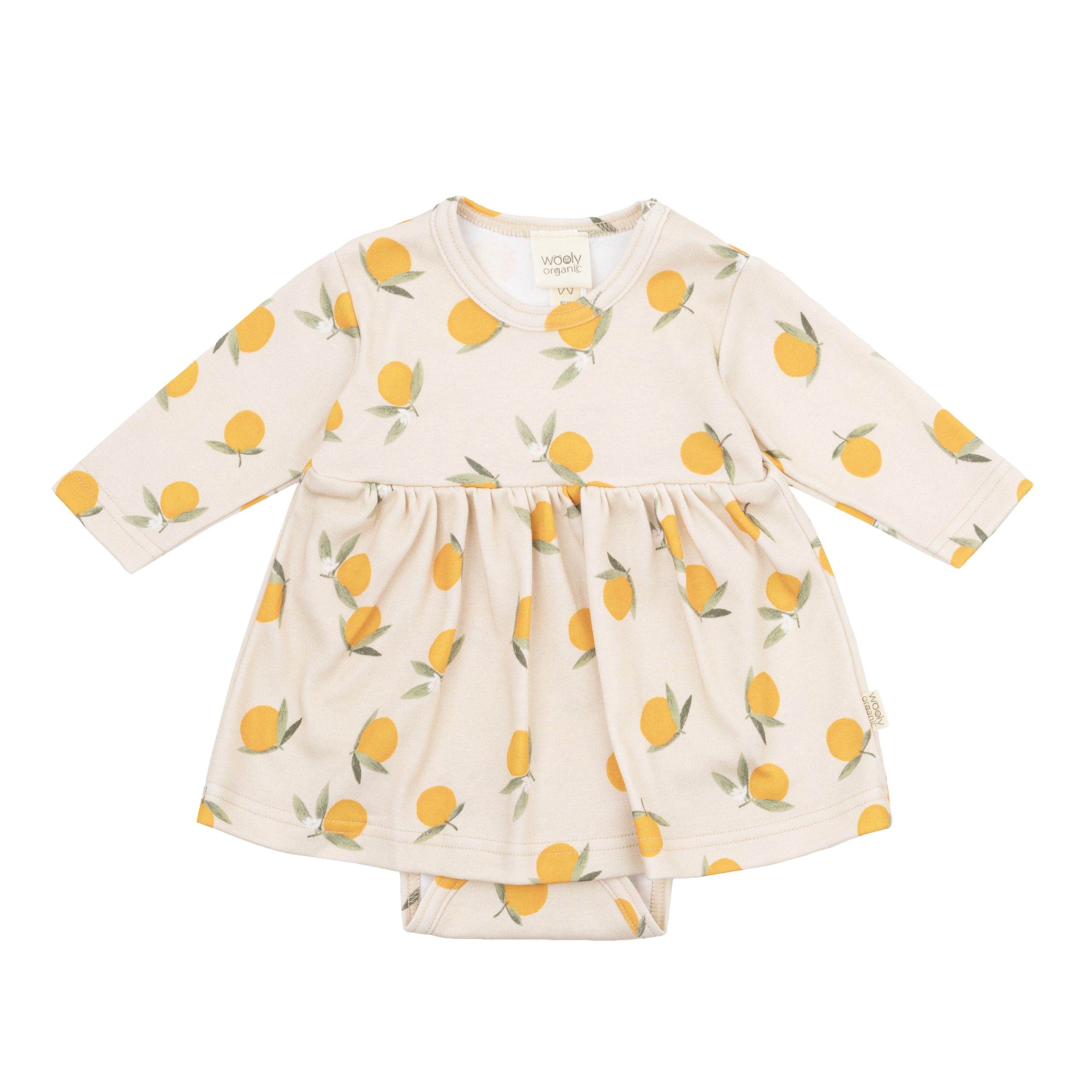 Woolly Organic Longsleeve Dress vestito neonata cotone bio