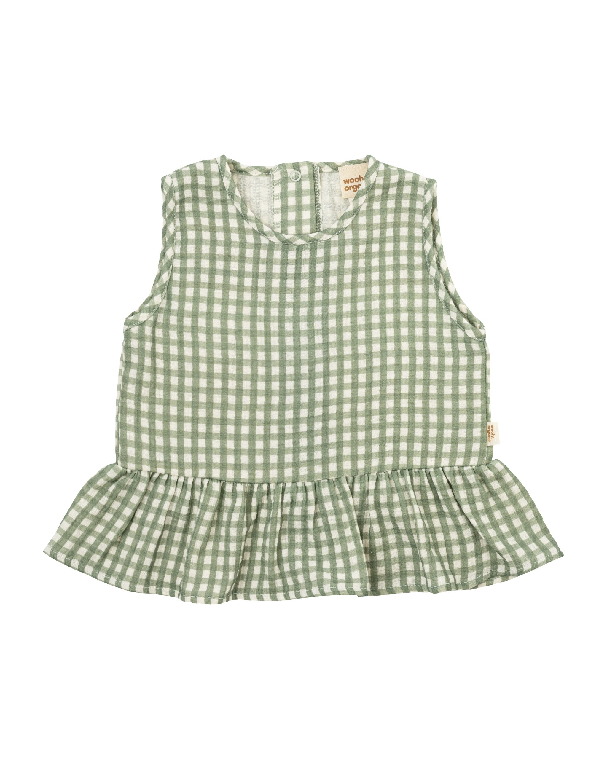 Woolly Organic Top Ruffle maglia mussola cotone volant