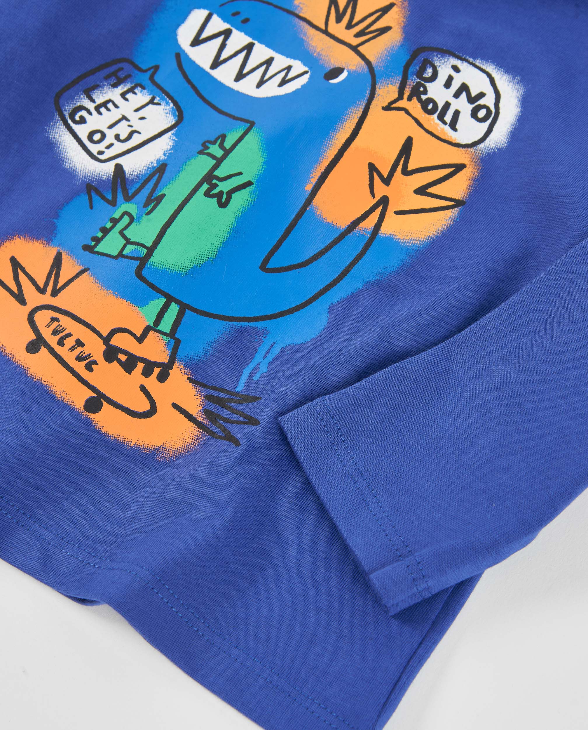 TucTuc Magliette Maglia bimbo maniche lunghe blu dinosauro