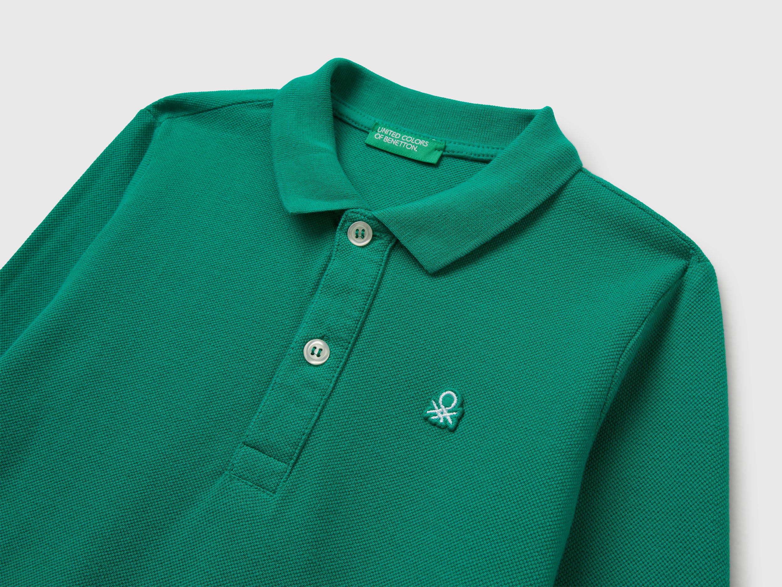 United Colors of Benetton Polo Bambino Cotone Bio Maniche Lunghe