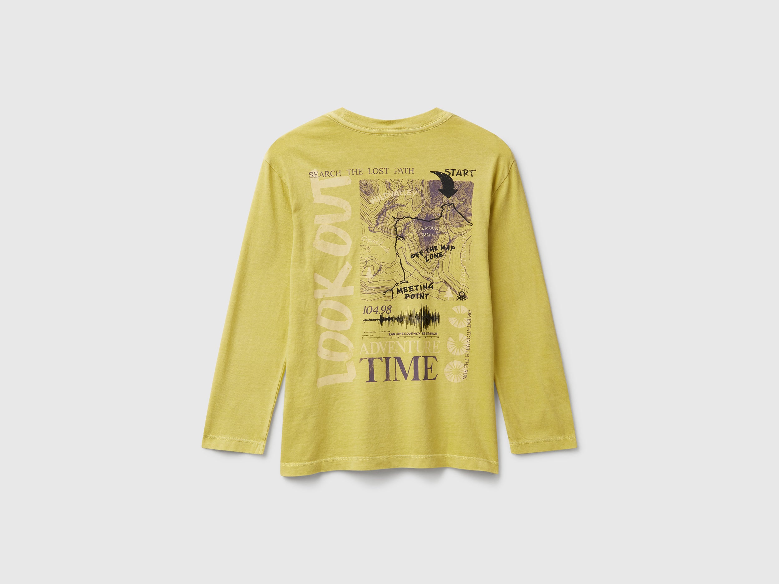 United Colors of Benetton T-Shirt Scritta Cotone Manica Lunga L