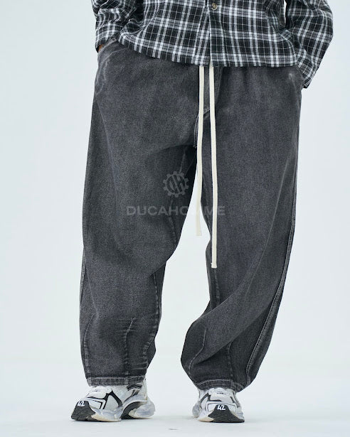Sottosopra An838301p jeans balloon delavato grigio M