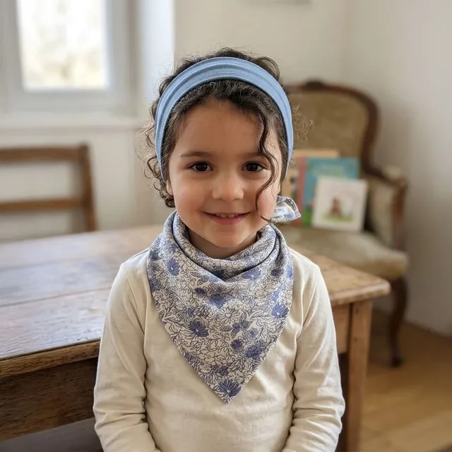 Petite Citrouille Foulard Bleu Bohème foulard bimba cotone blu