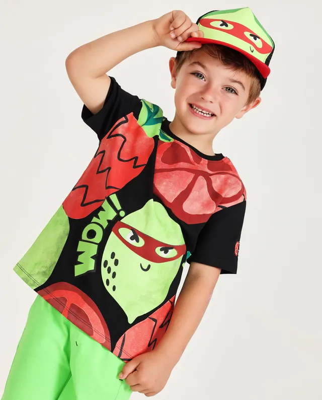 TucTuc Magliette t-shirt bimbo nero stampa frutta