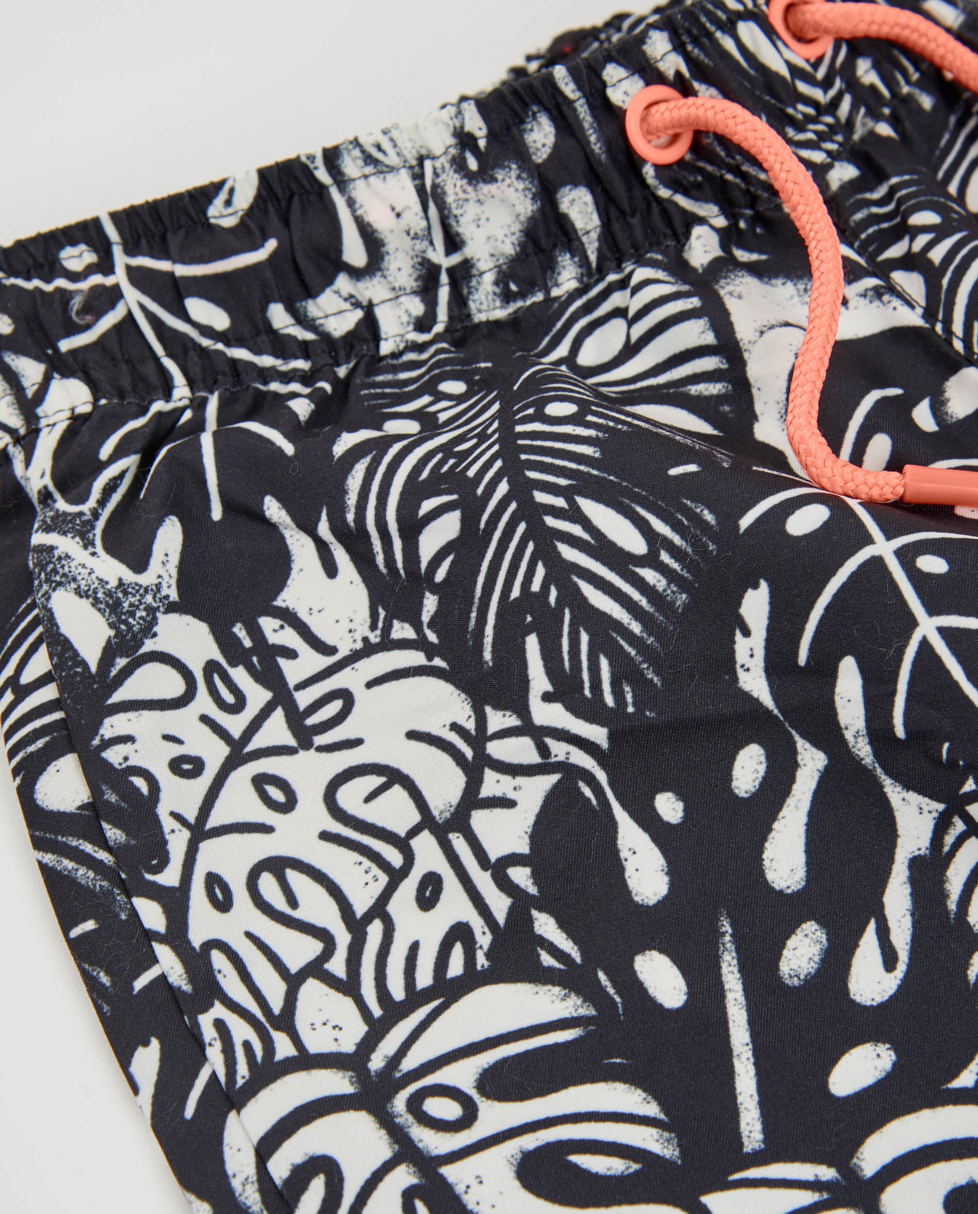 TucTuc Costumi Da Bagno boxer bambino nero foglie tropicali