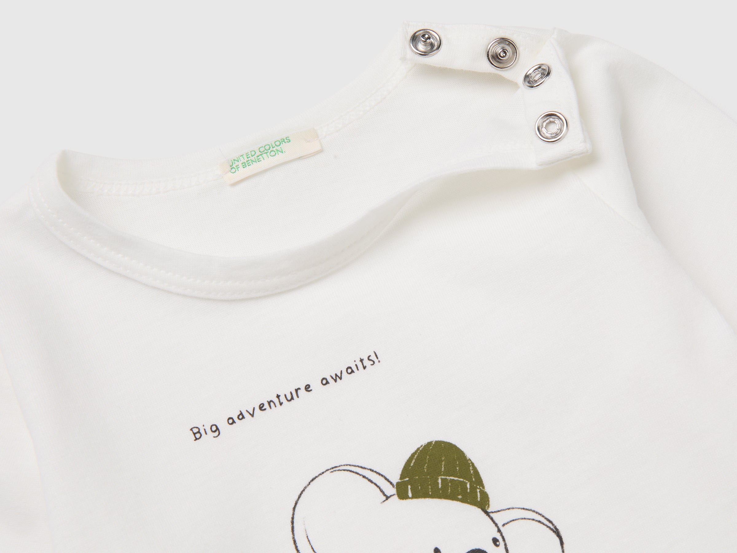 United Colors of Benetton t-shirt neonato cotone bio animali