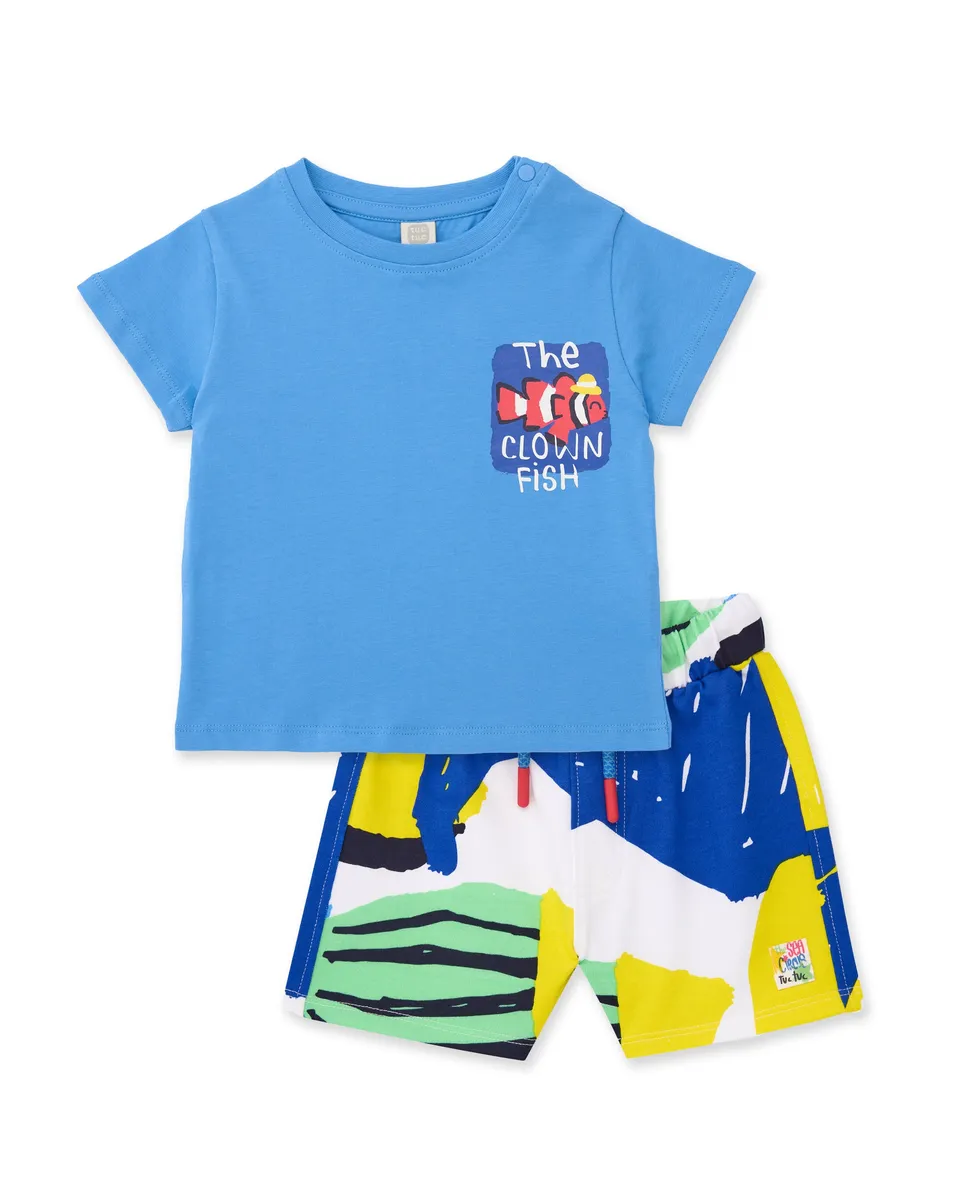 TucTuc Completi Set maglia stampa bambino blu 3 anni