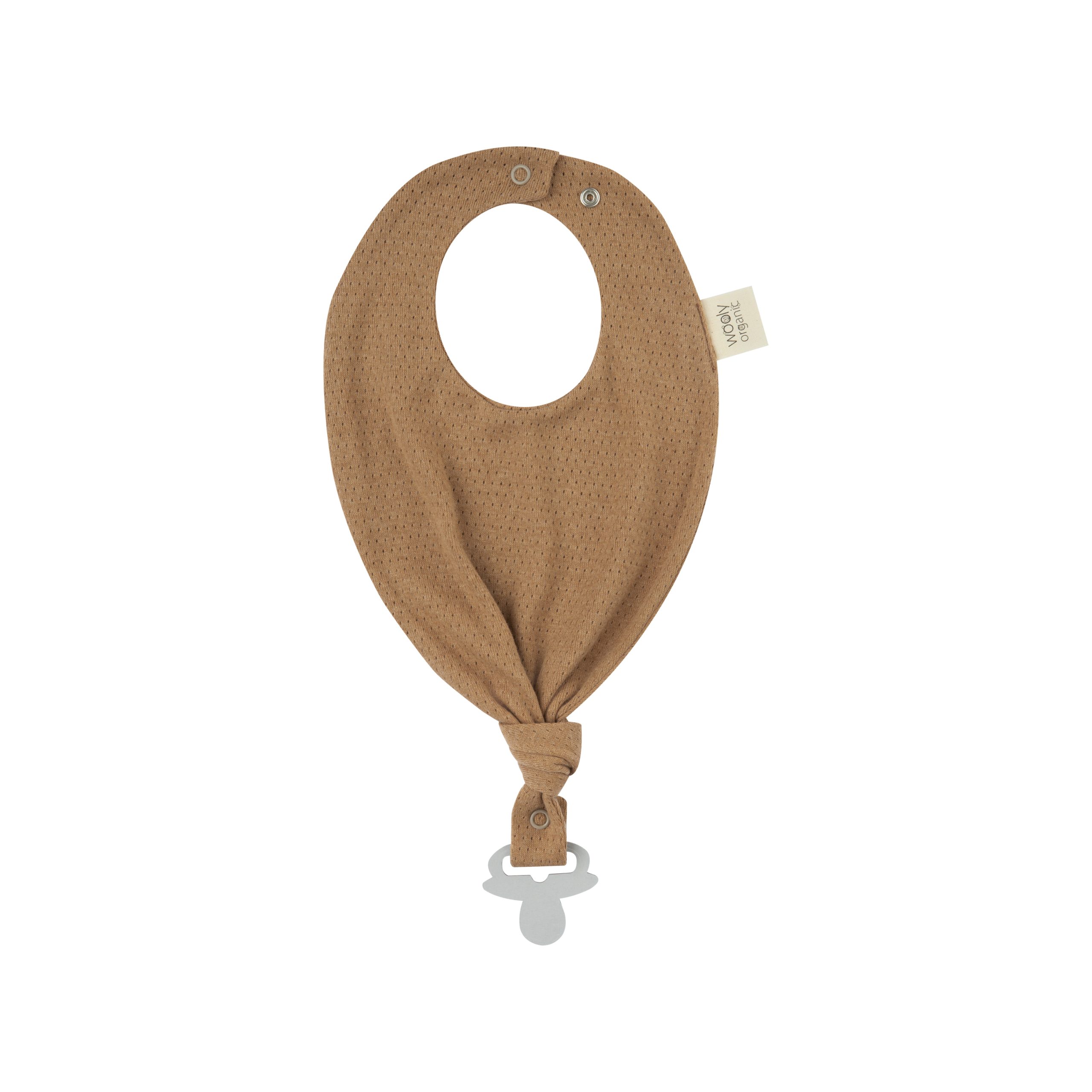 Woolly Organic Bib bavaglino neonato cotone con portaciuccio