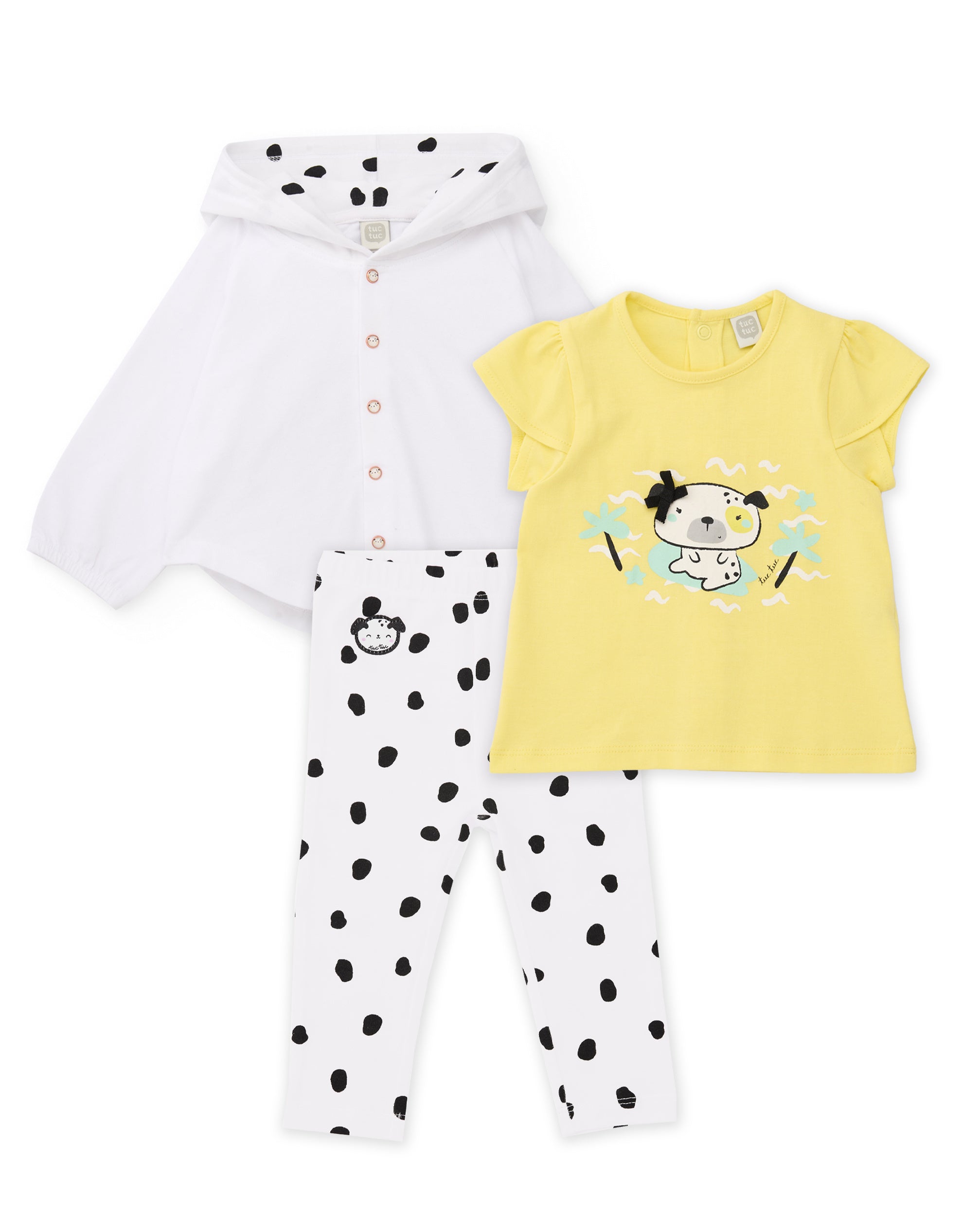 TucTuc Completi Completo Maglia 3 Pezzi Neonata Bianco