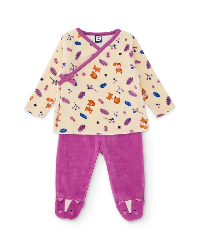 TucTuc Completi completo neonato rosa felpato 2 pezzi