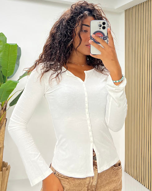 Sottosopra maglia costine bottoncini nera taglia SM