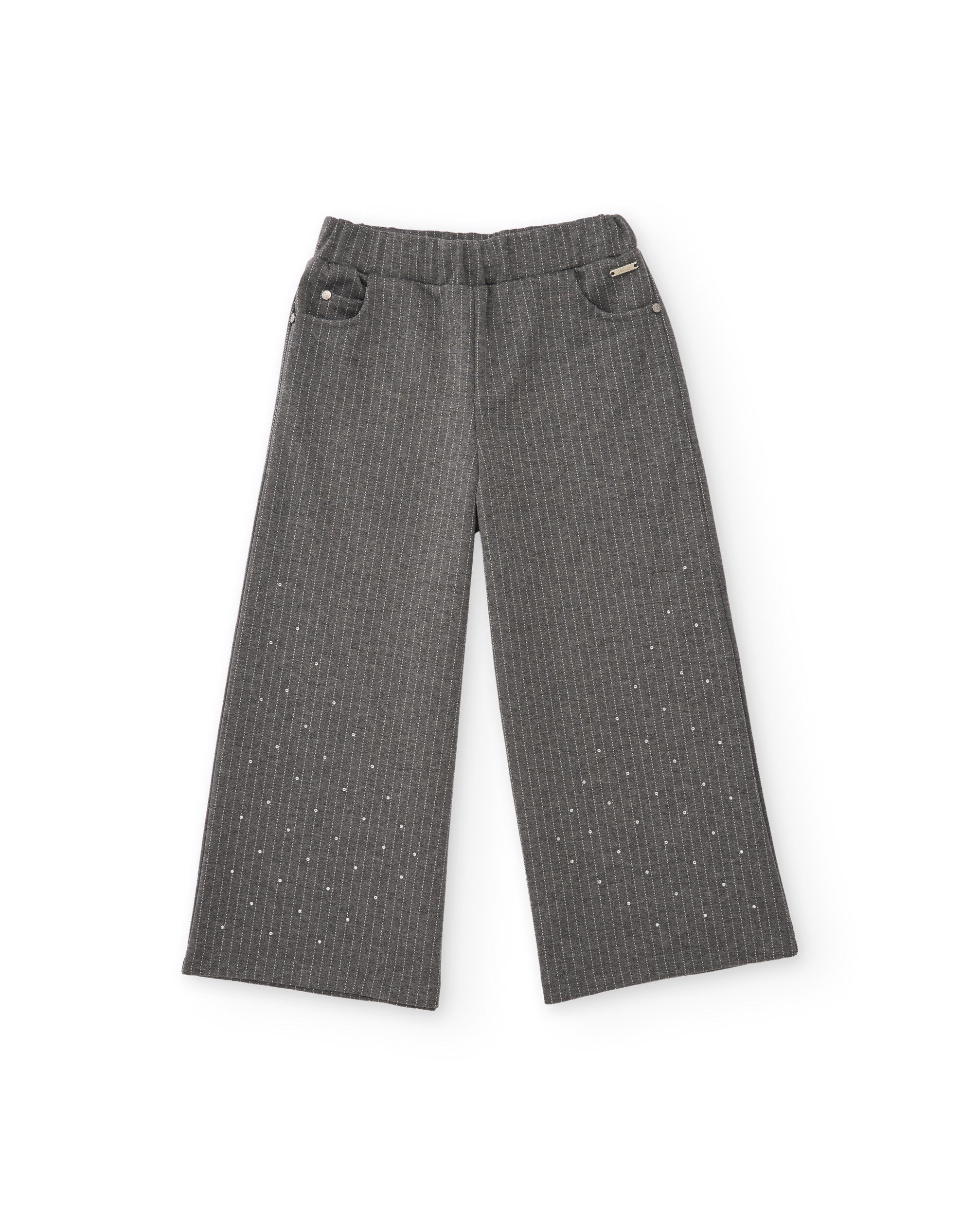 TucTuc Pantaloni Palazzo Maglia Bambina Gris 4A paillettes