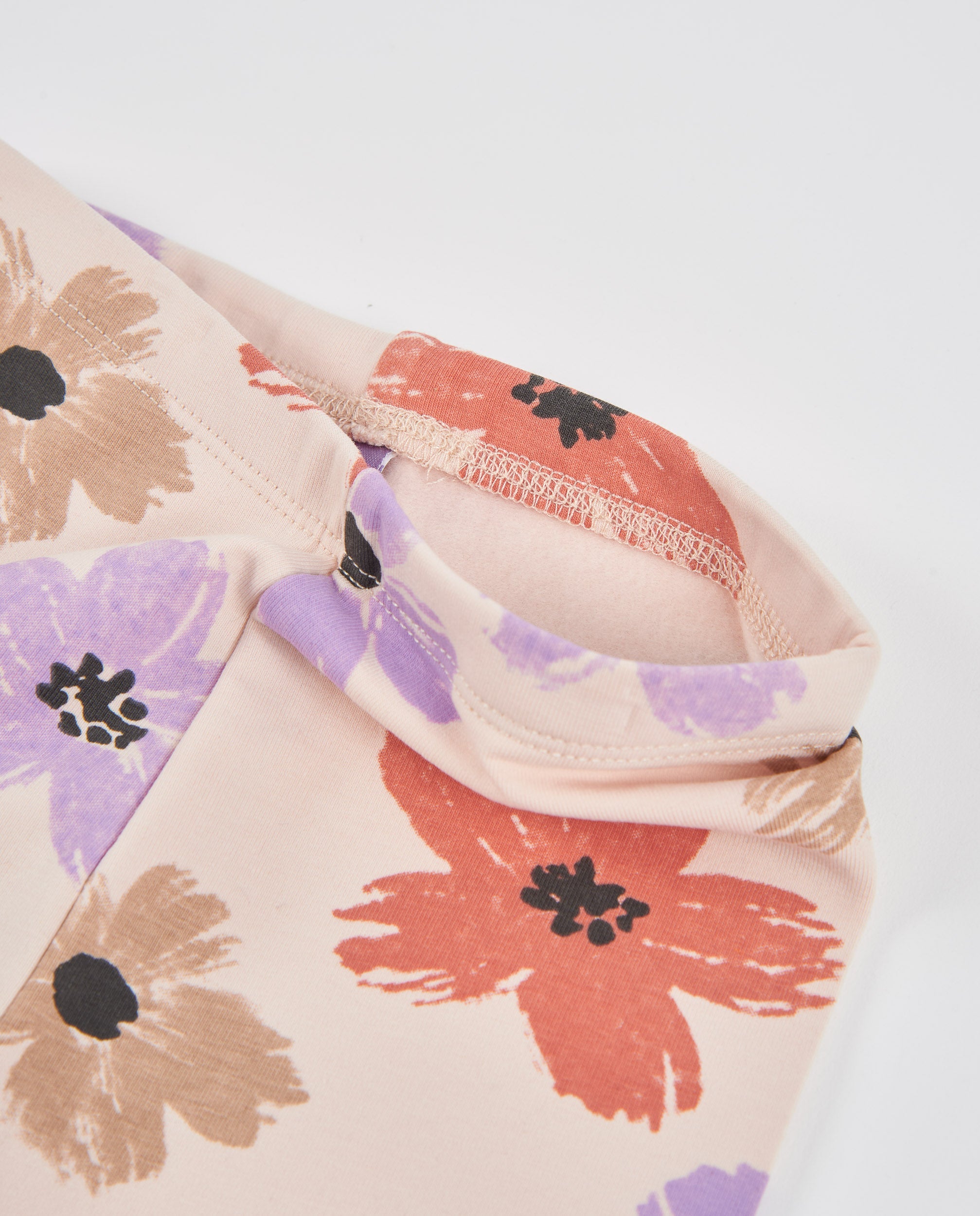 TucTuc Leggings felpa bambina beige con stampa floreale