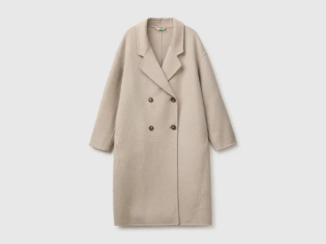 Benetton cappotto lungo doppiopetto lana taglia M