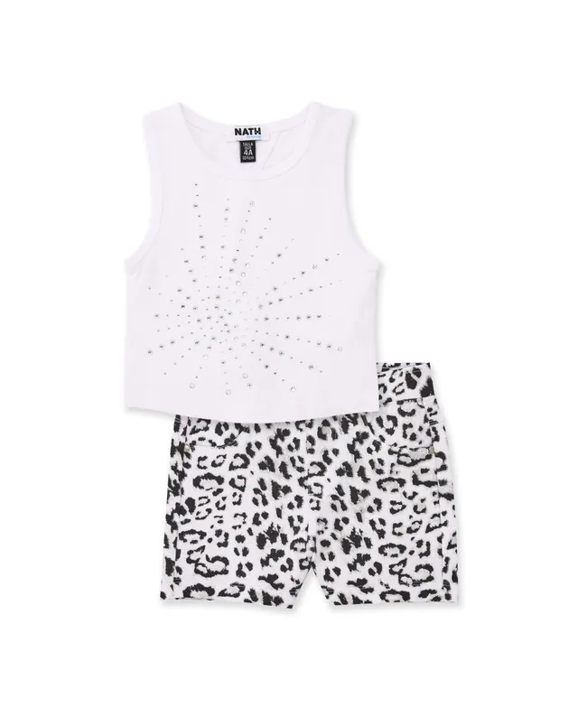 TucTuc Completi Completo bambina bianco animalier estate