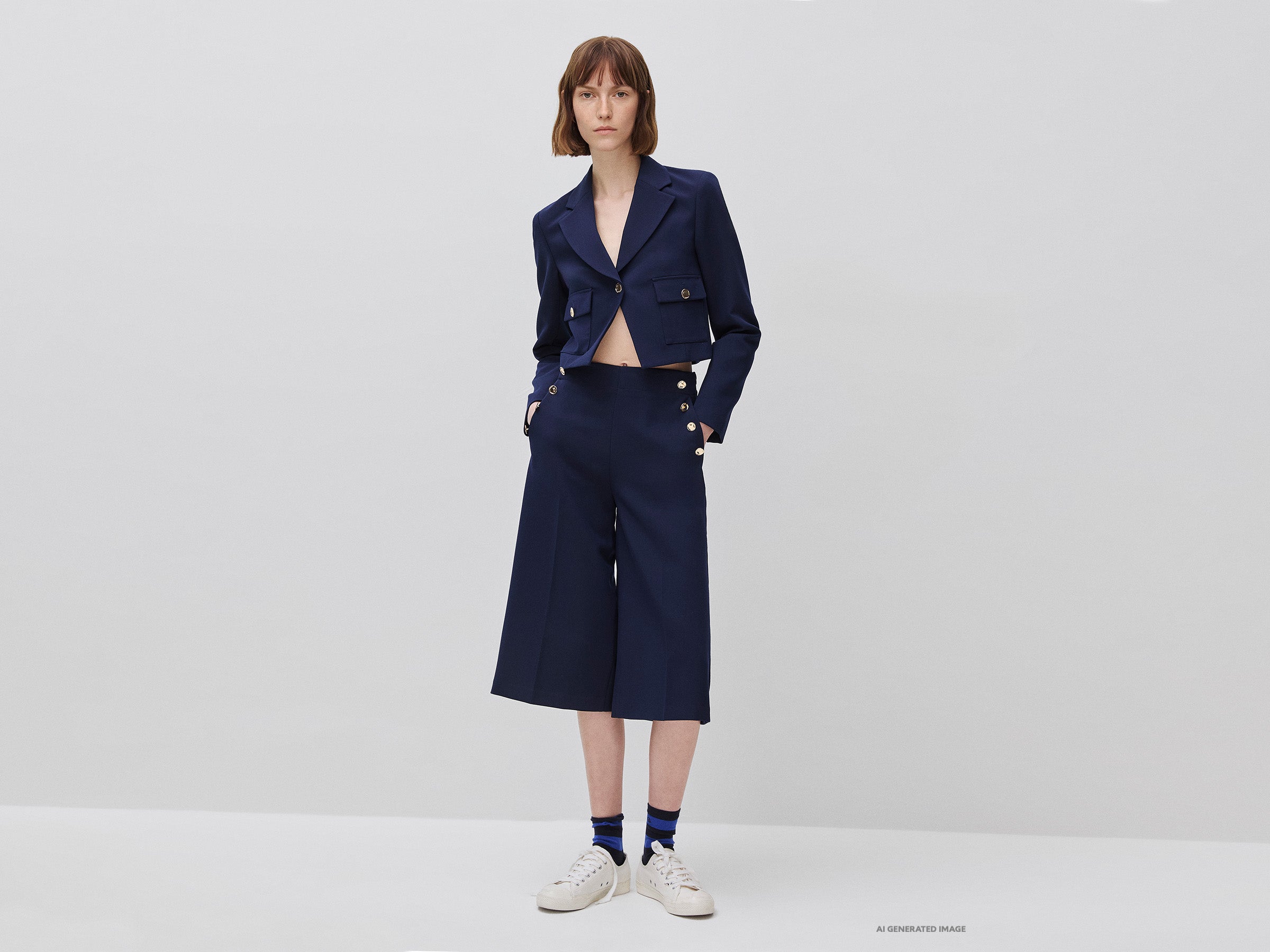 Benetton Trousers Bermuda sailor pantaloncini viscosa