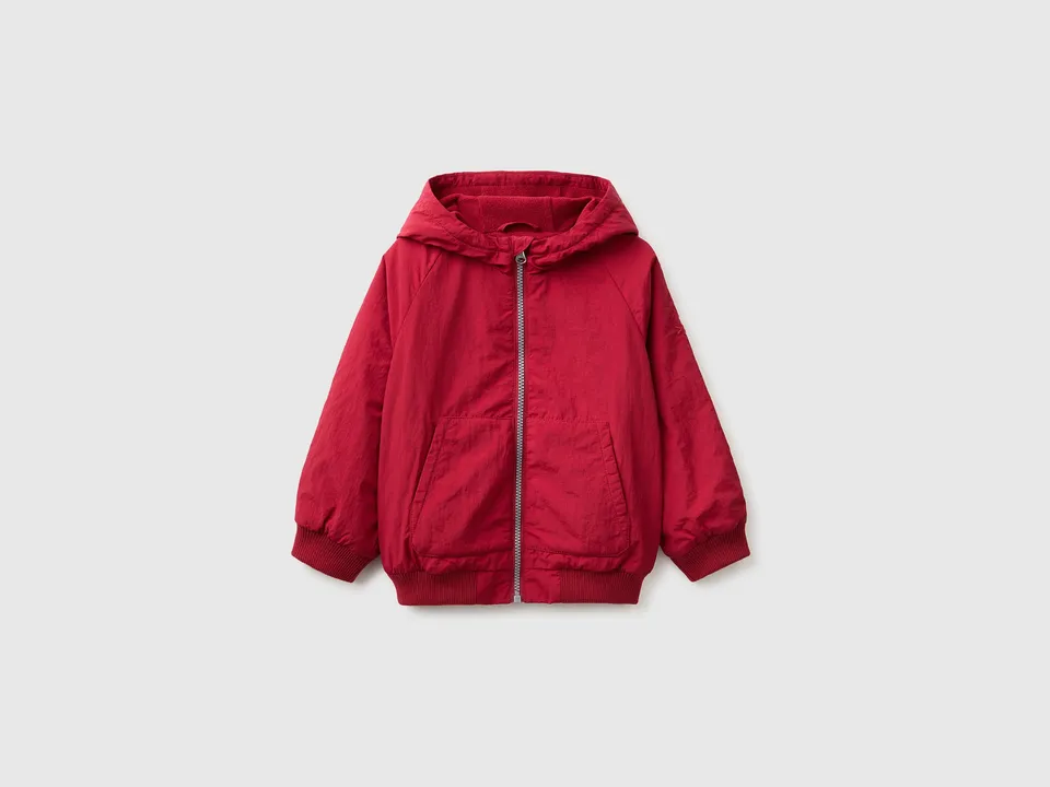 United Colors of Benetton giacca nylon cappuccio 82 fodera pile