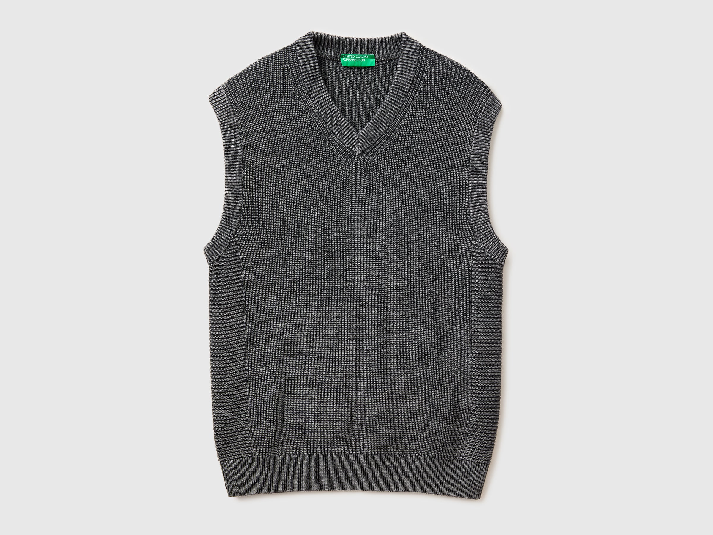 Benetton gilet scollo V M stonewashed cotone regular fit