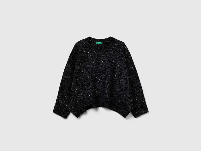 United Colors of Benetton Sweater maglione lana lurex girocollo