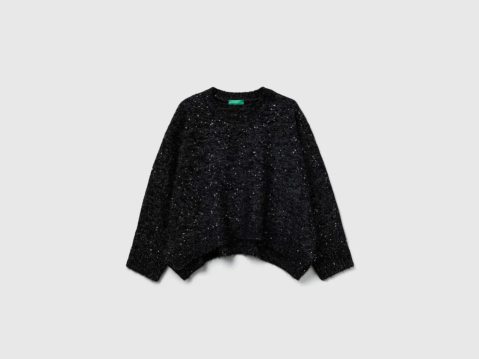 United Colors of Benetton Sweater maglione lana lurex girocollo