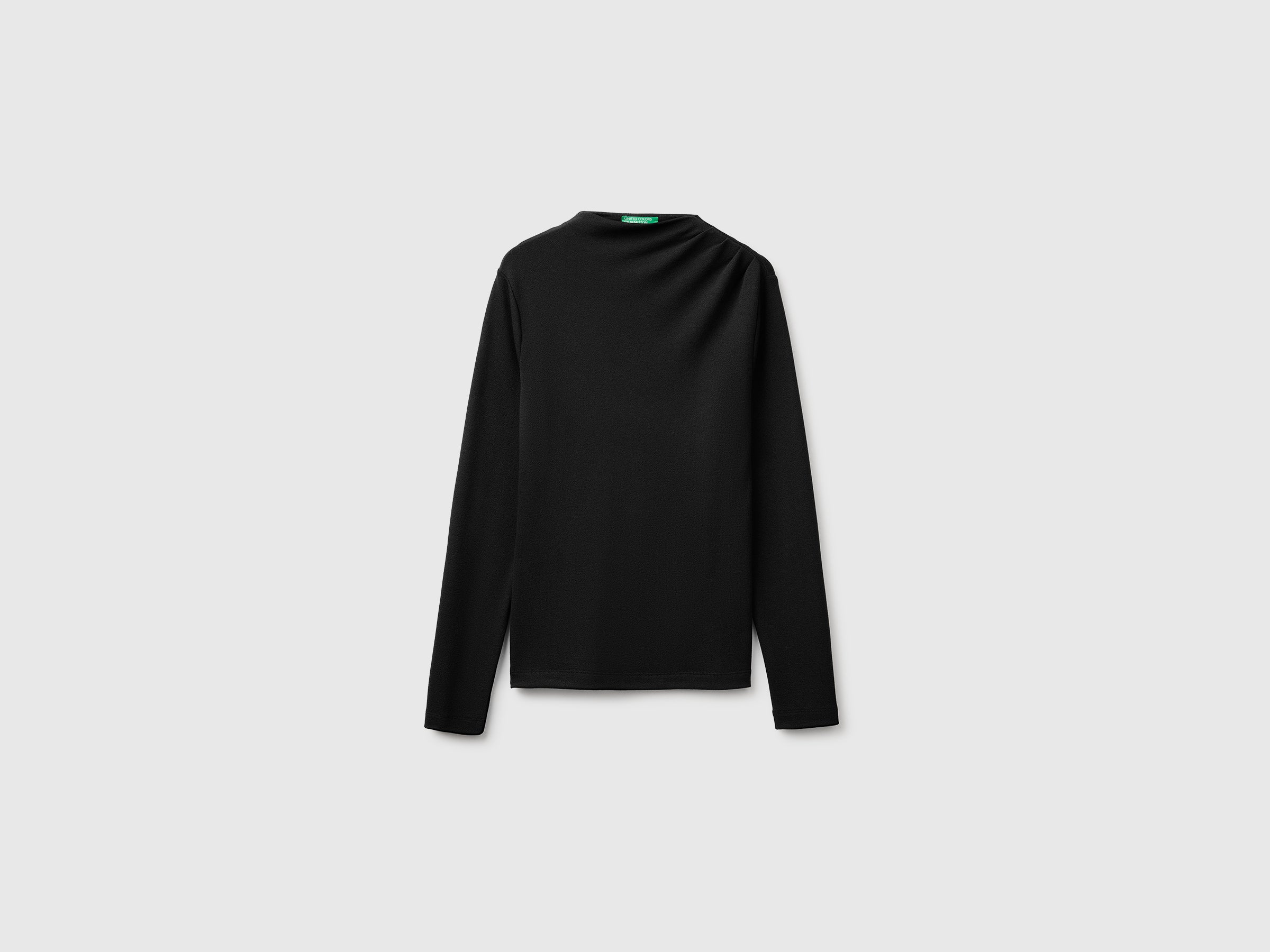 Benetton Maglietta Arricciata Viscosa Scollo Barca