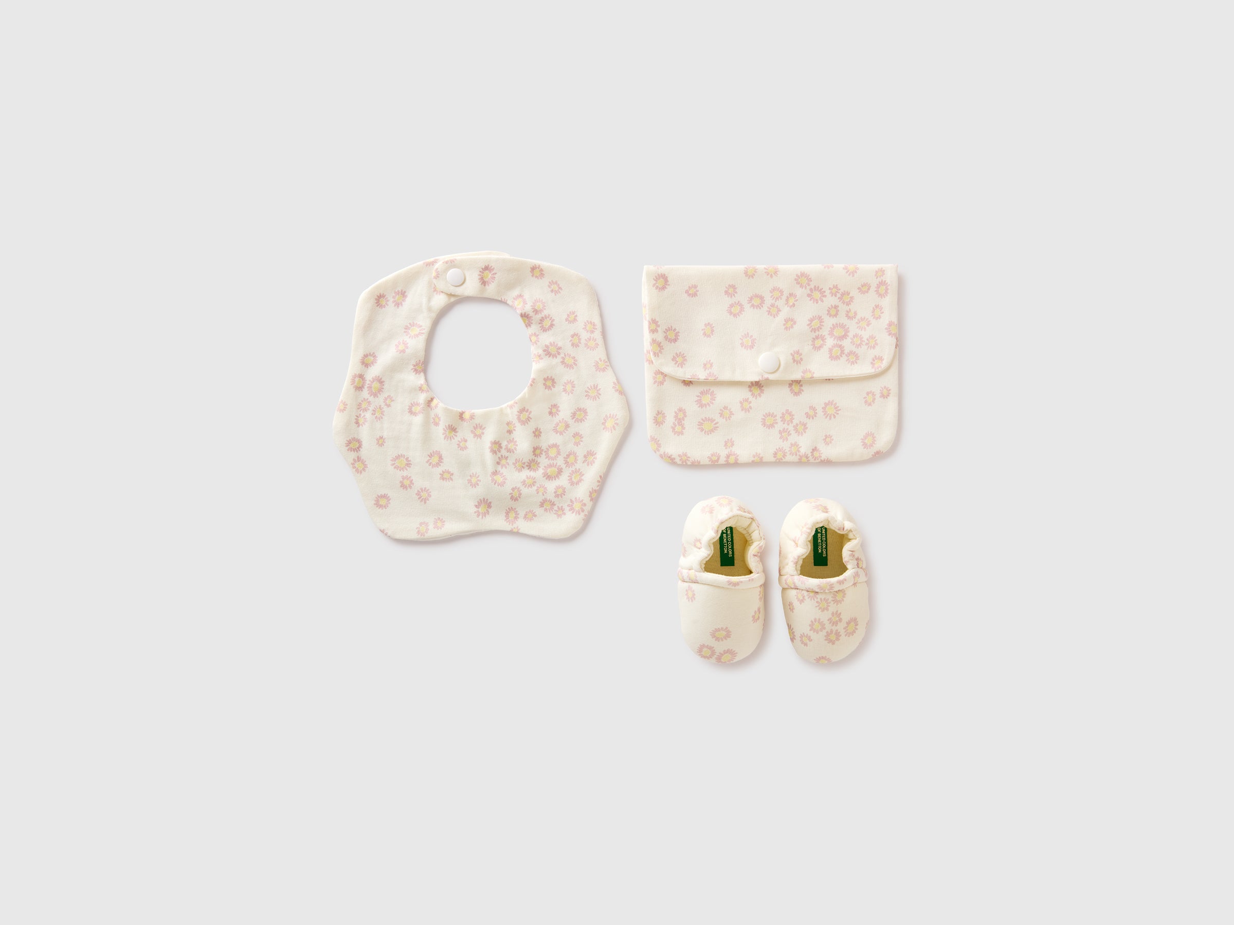 United Colors of Benetton Set neonato floreale cotone 3 pezzi