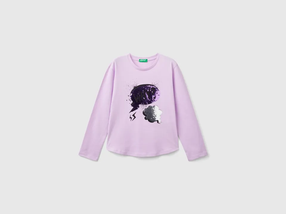 United Colors of Benetton T-Shirts maglietta bio paillettes M
