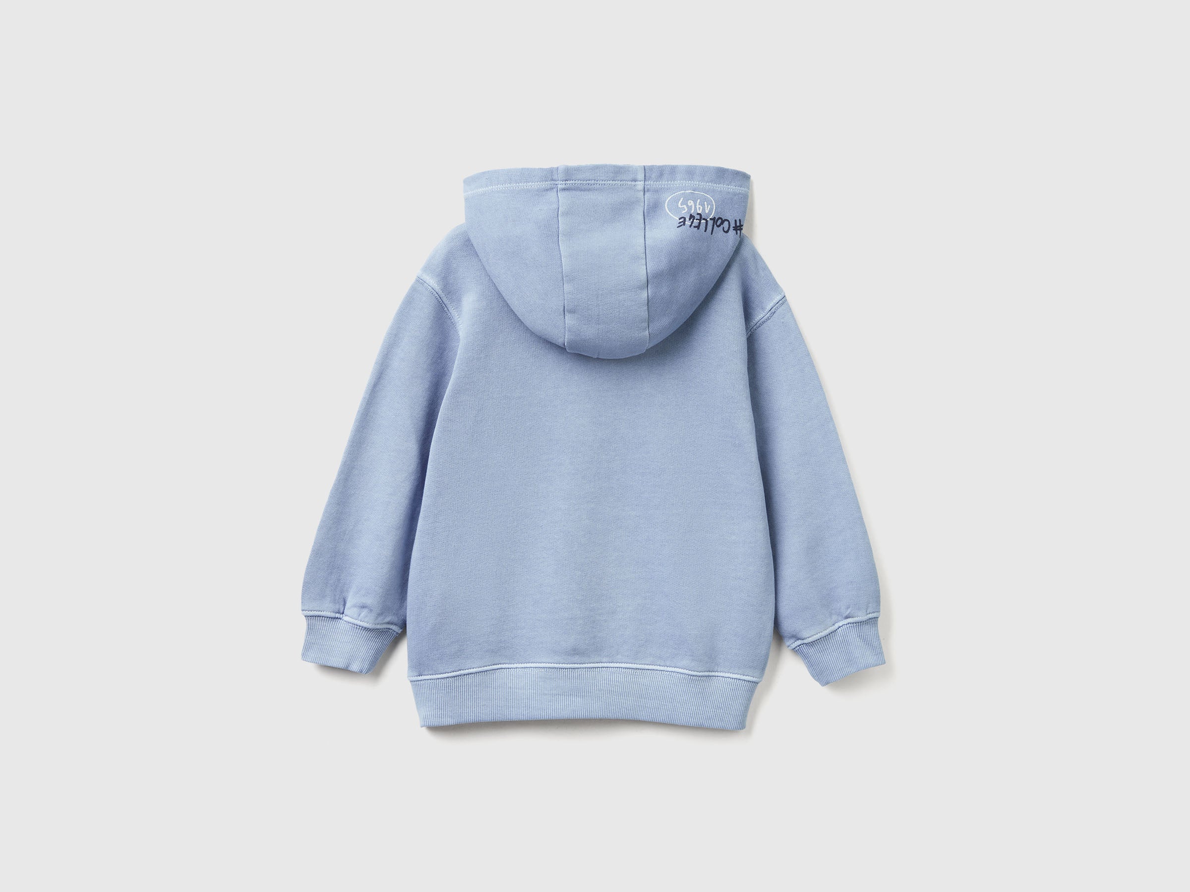 United Colors of Benetton felpa cotone con cappuccio stampa