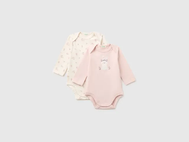 United Colors of Benetton Body Neonato Manica Lunga 2 Pezzi Cotone