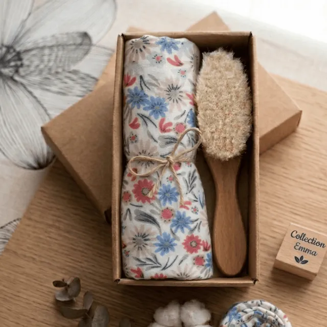 Petite Citrouille Les Essentiels Emma cofanetto nascita mussola fiori