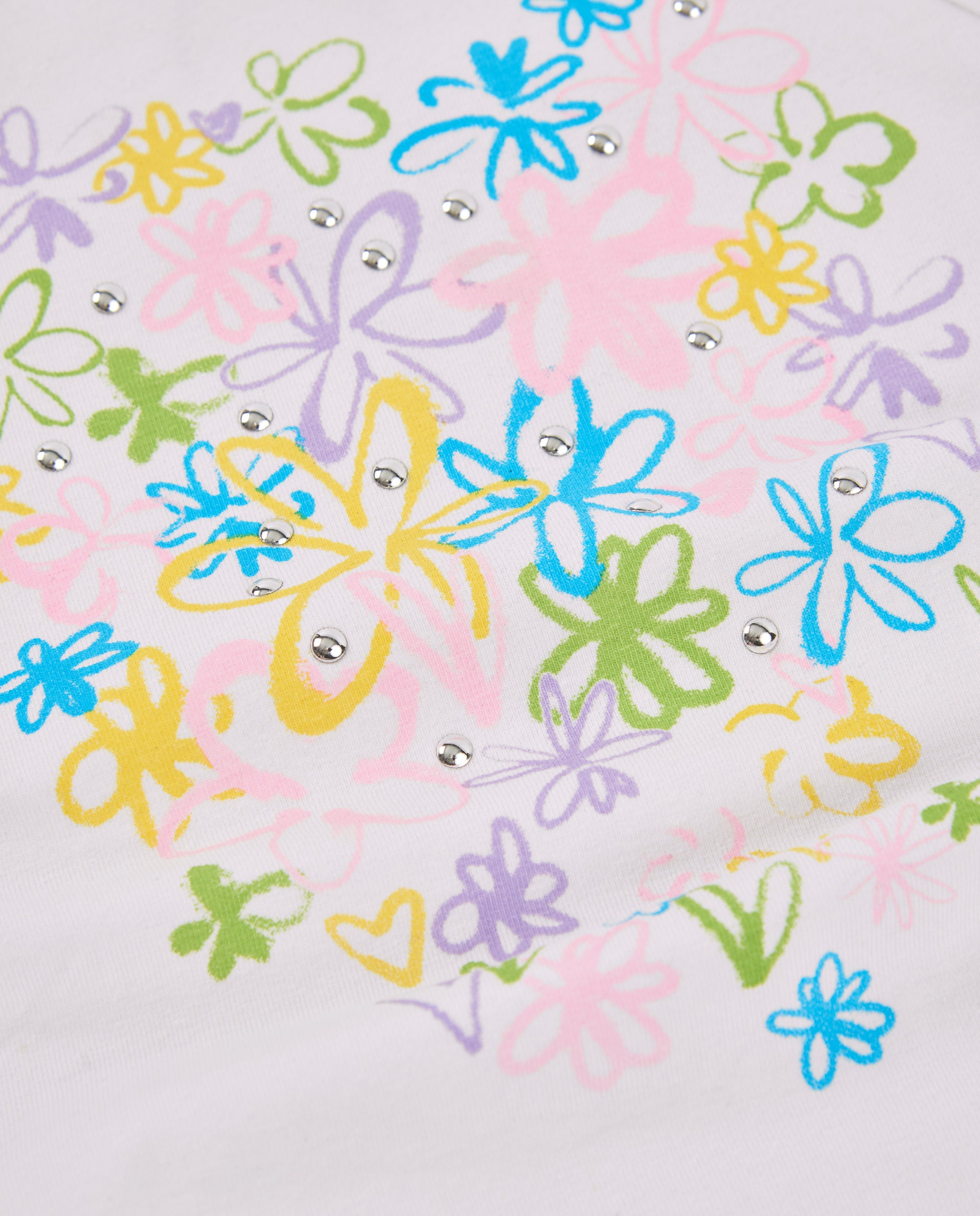 TucTuc Magliette canotta bambina bianca fiori 8 anni