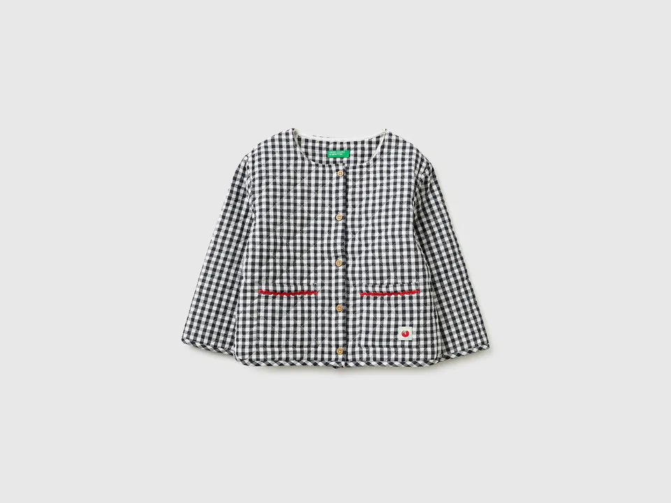 United Colors of Benetton giacca quadretti cotone imbottita 104