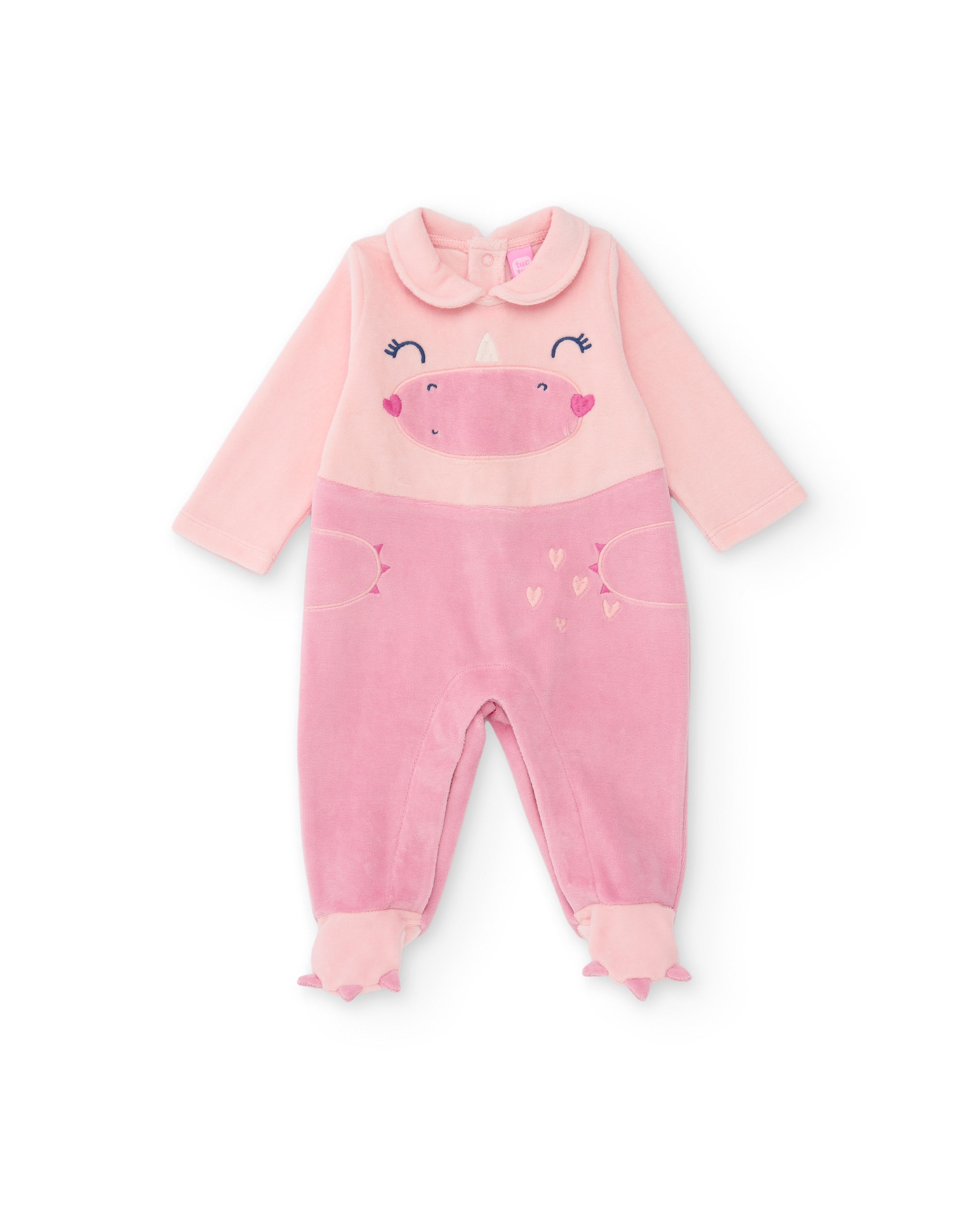 TucTuc Tutine pagliaccetto neonata dinosauro rosa felpa