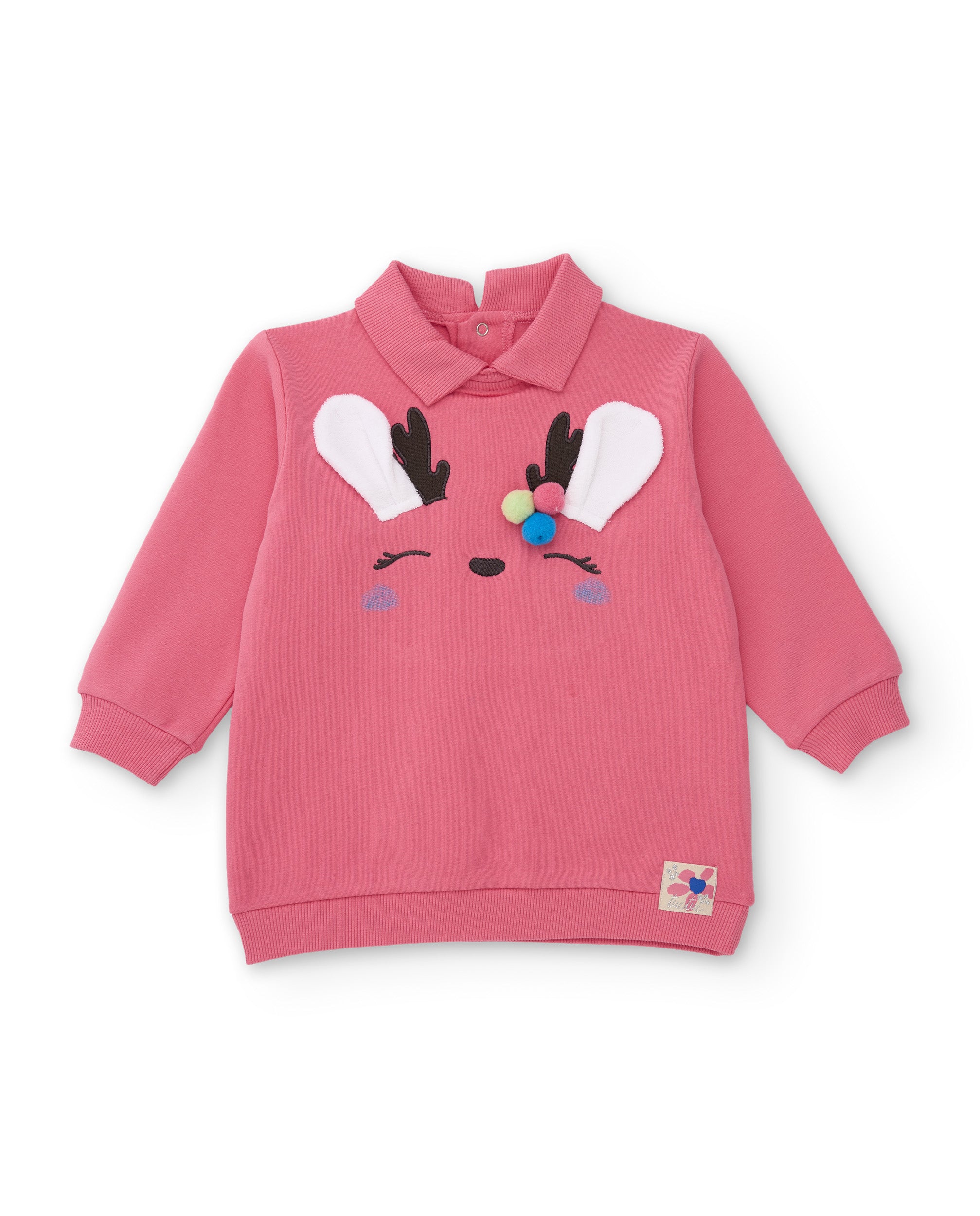 TucTuc Vestiti Vestito Felpa Rosa Bambina Caldo