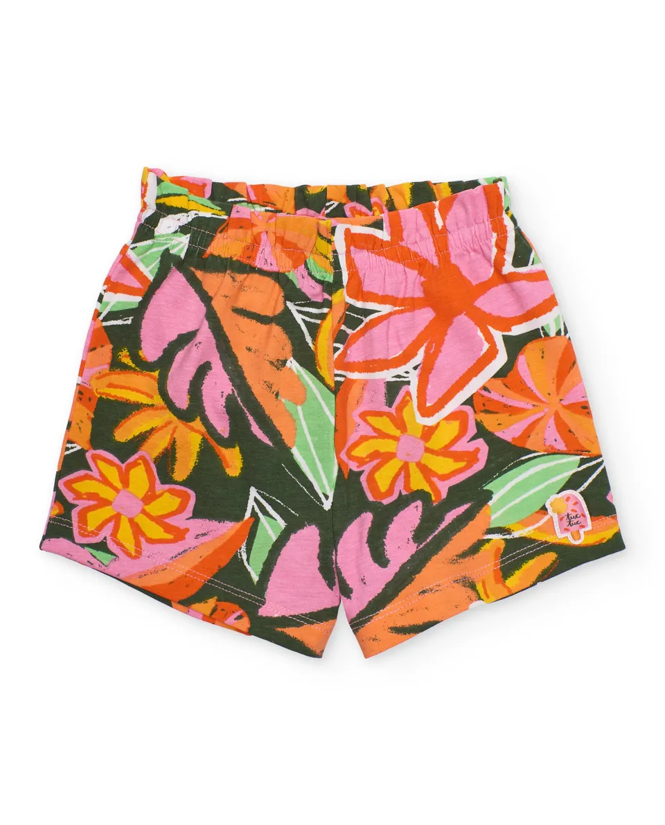TucTuc Bermuda shorts bambina arancione floreale leggero