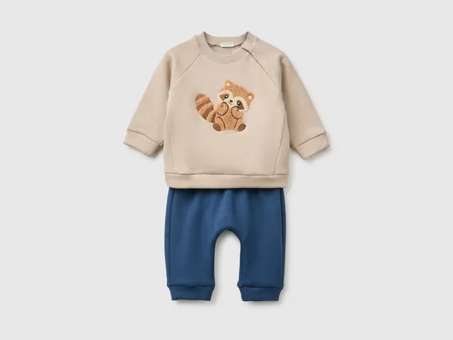United Colors of Benetton Tuta neonato cotone taglia 68 con ricamo