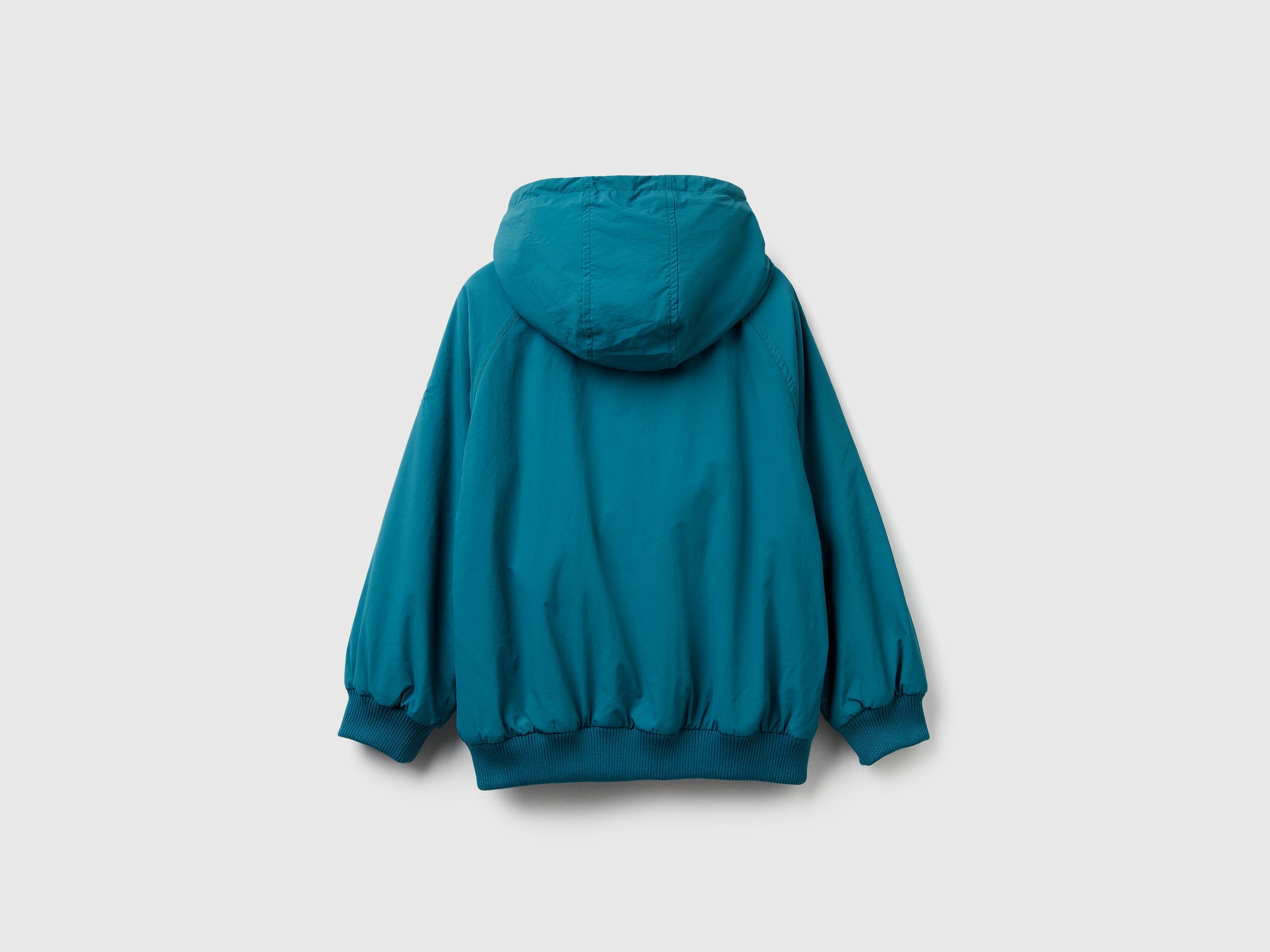 Benetton Giacca Nylon Cappuccio Rain Defender Pile