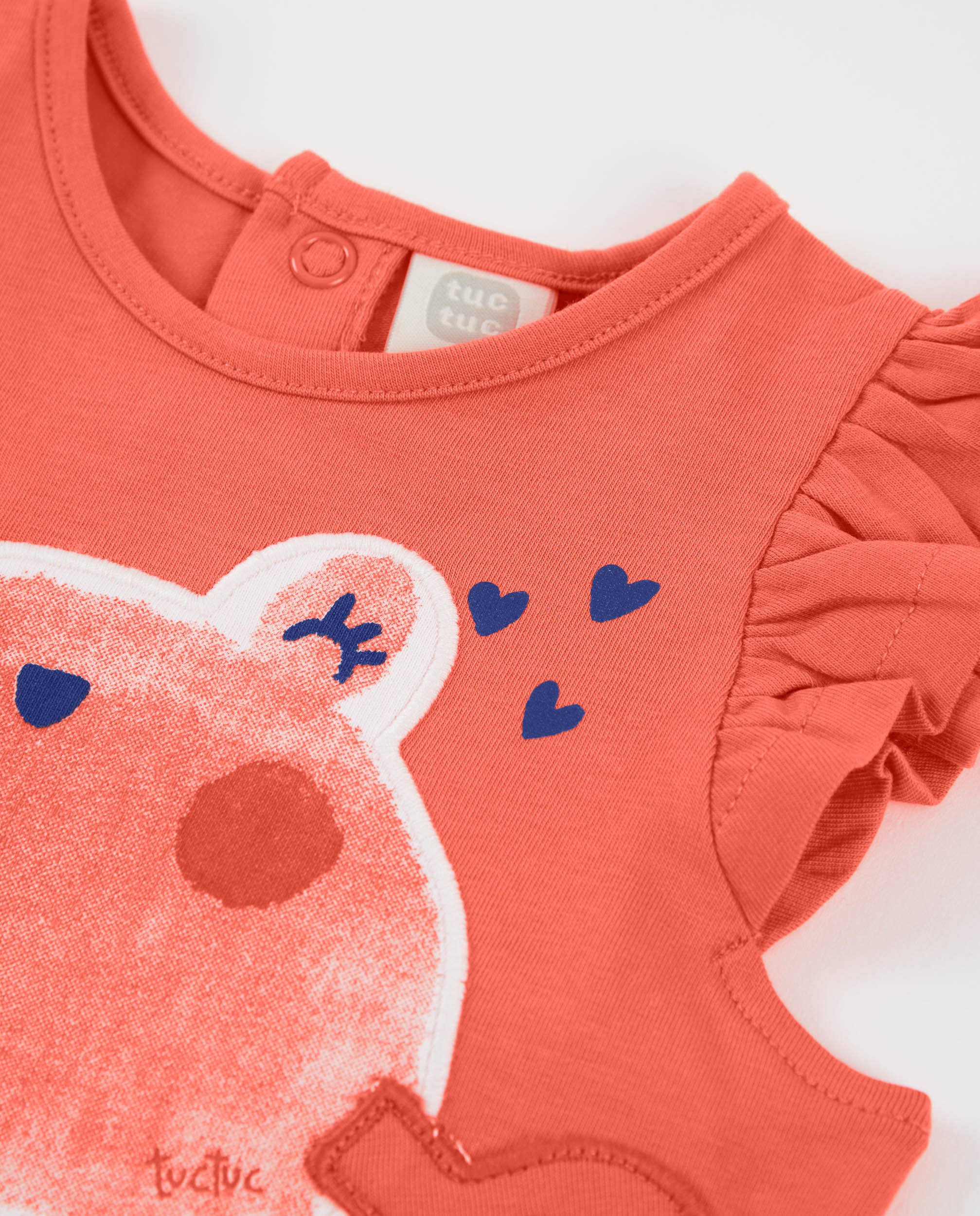 TucTuc Magliette t-shirt bambina corallo con volant