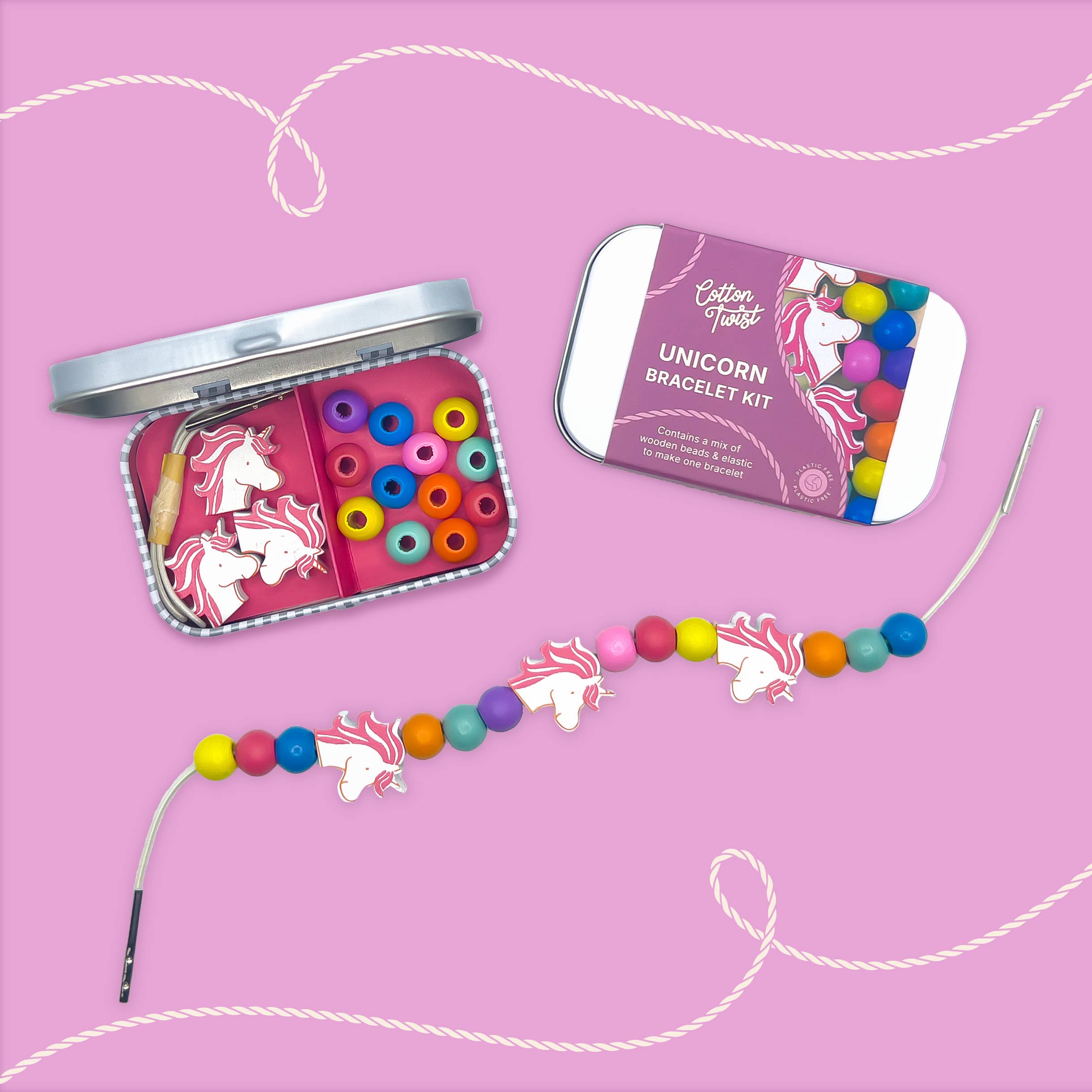COTTON TWIST Unicorno Mini Kit Braccialetto Legno