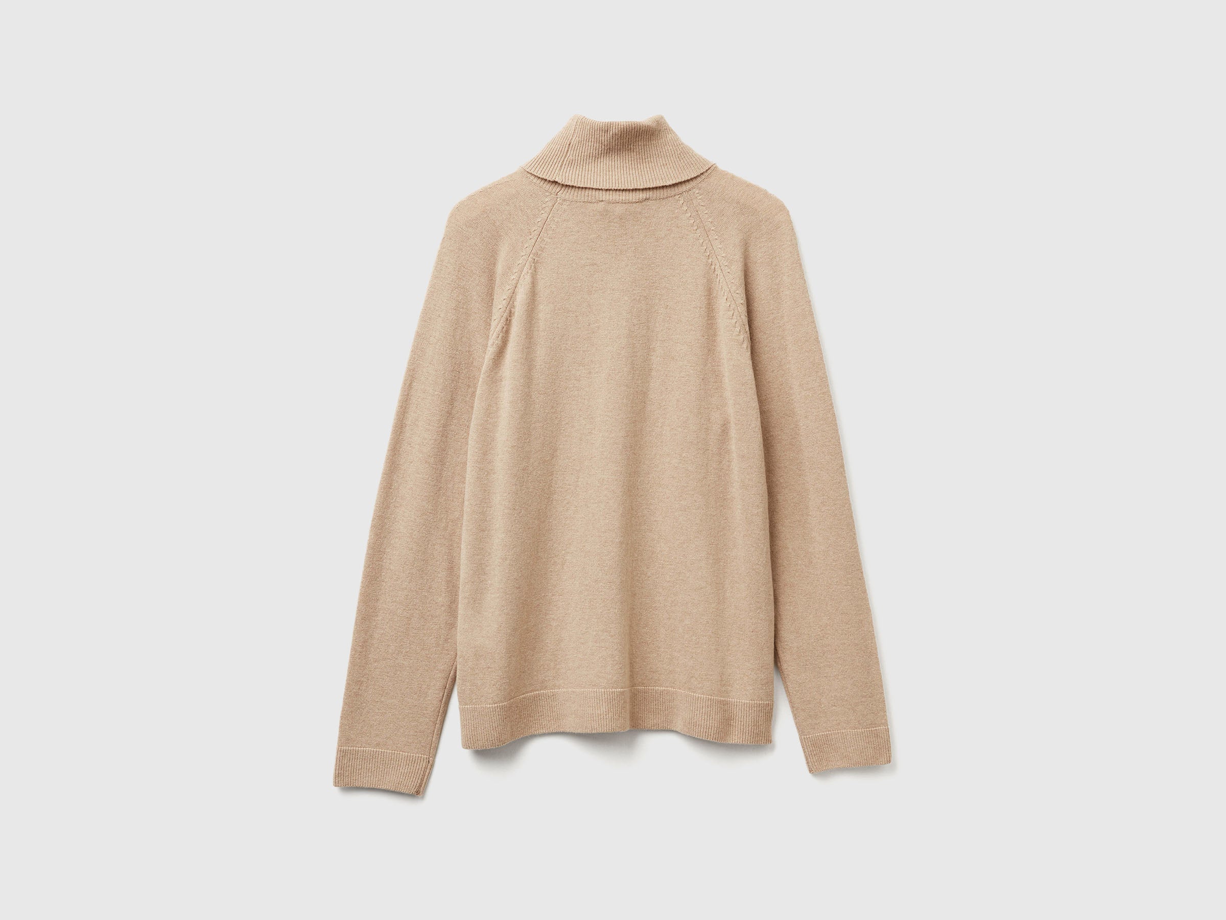 United Colors of Benetton maglione dolcevita beige lana cashmere S