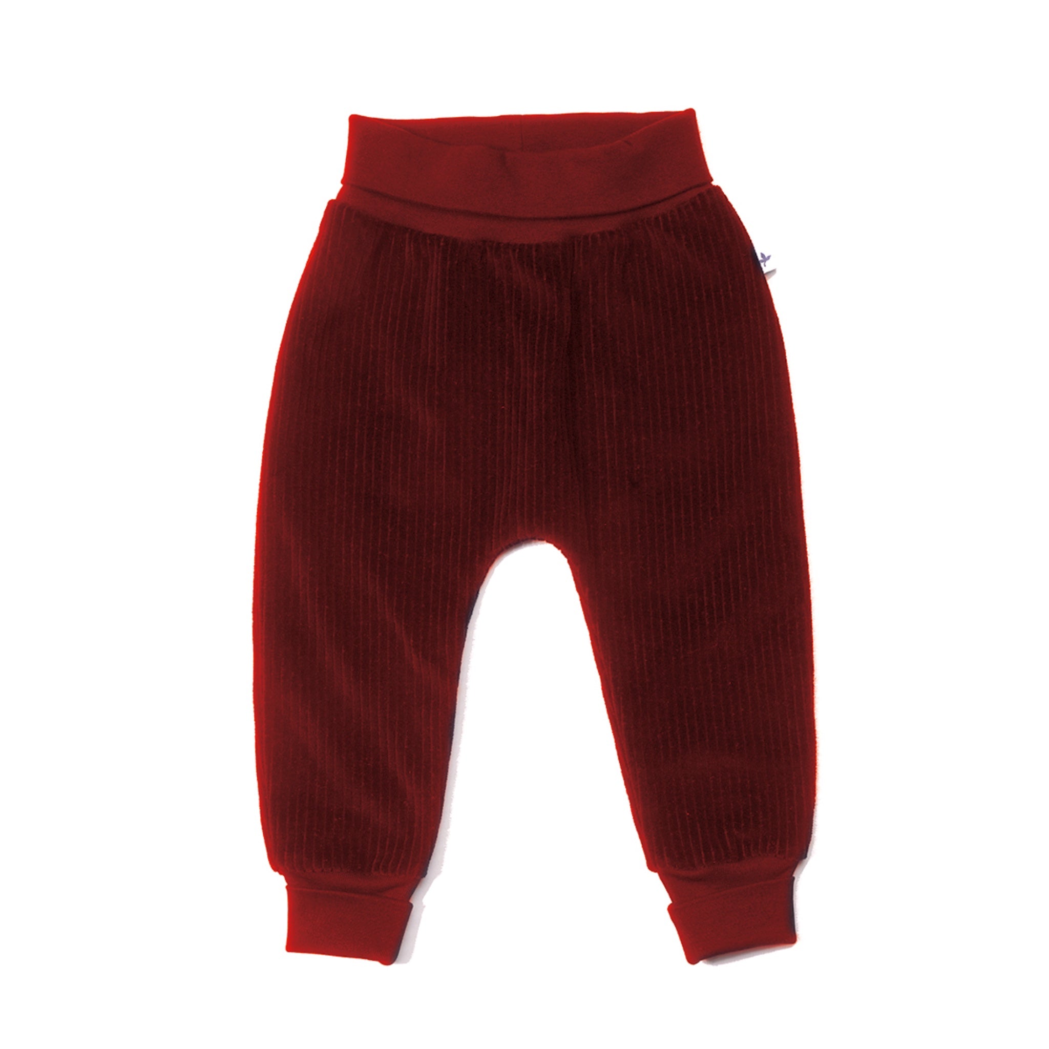 Leela Pantaloni Coste Bordeaux Cotone Bio Baby
