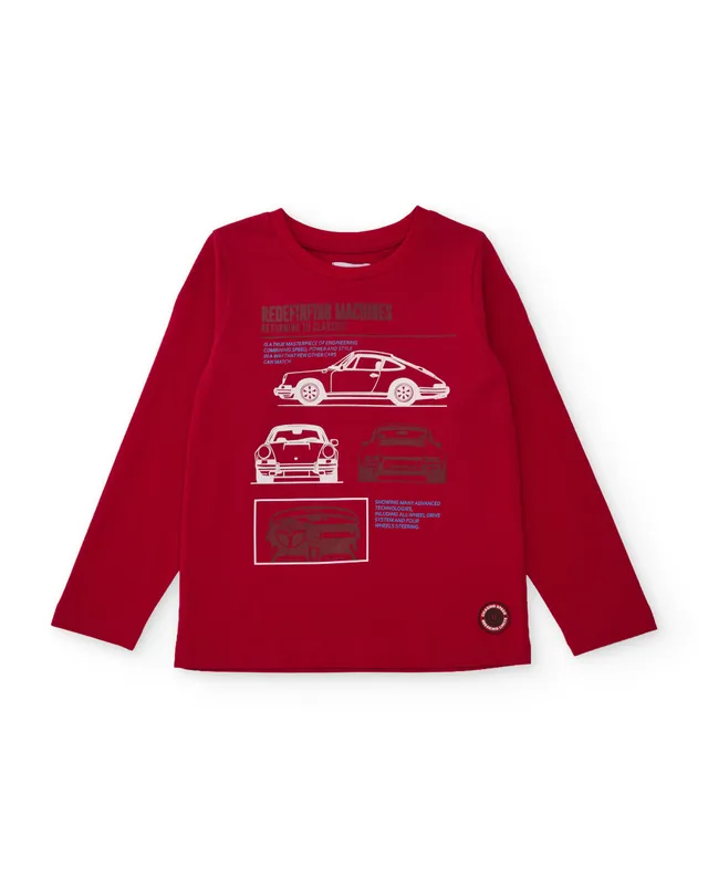 TucTuc Magliette maglietta bimbo auto rosso manica lunga