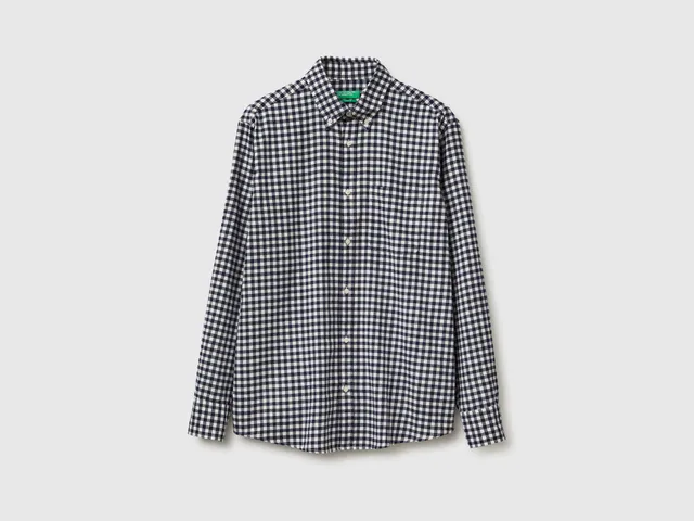 United Colors of Benetton Camicia Flanella a Quadri Cotone Bio