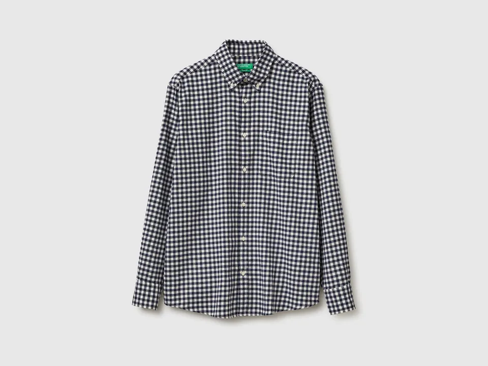 United Colors of Benetton Camicia Flanella a Quadri Cotone Bio