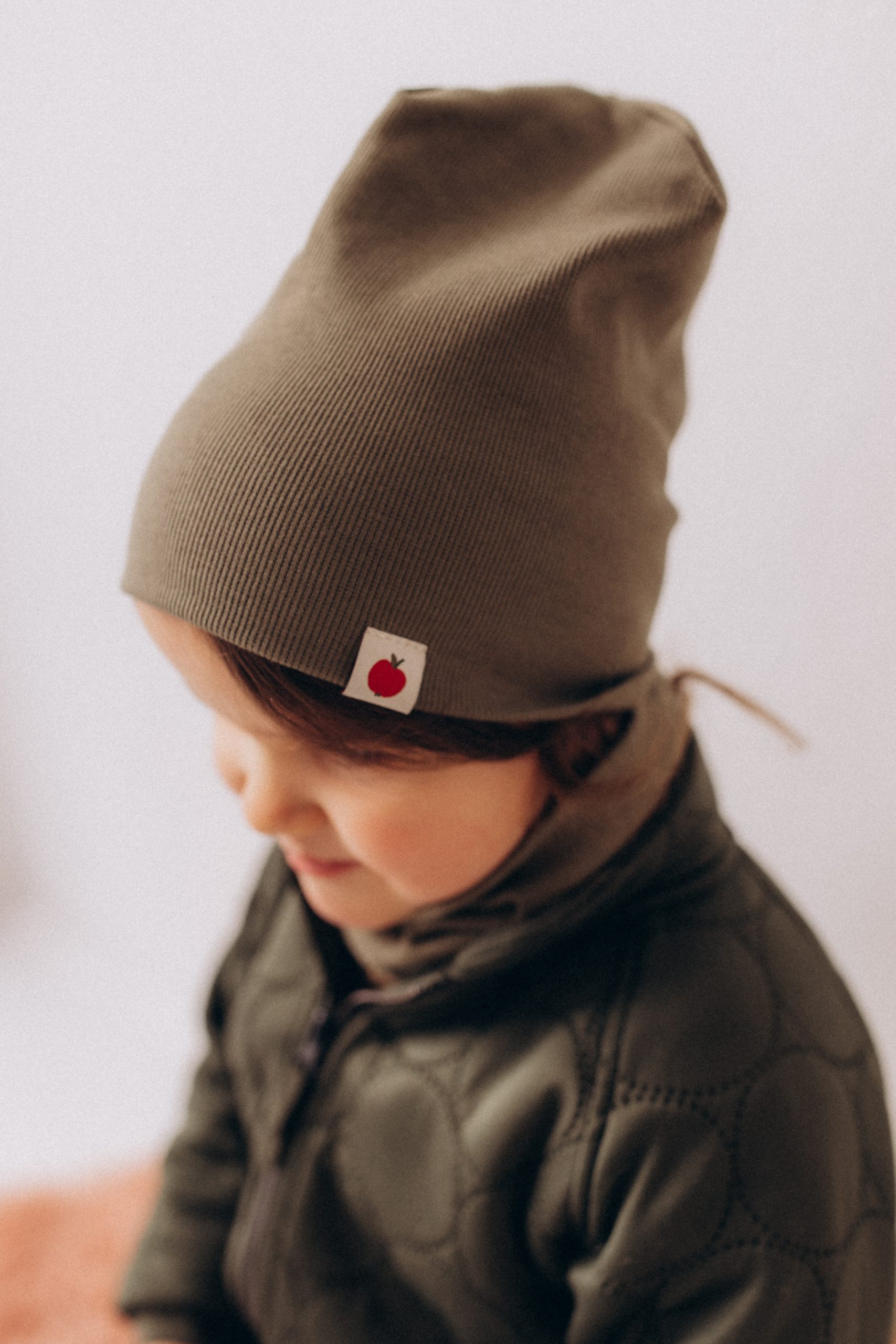 Woolly Organic Beanie Cappello Neonato Cotone Costina