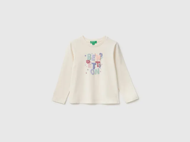 United Colors of Benetton T-shirt Logo Maglietta Cotone Taglia 104