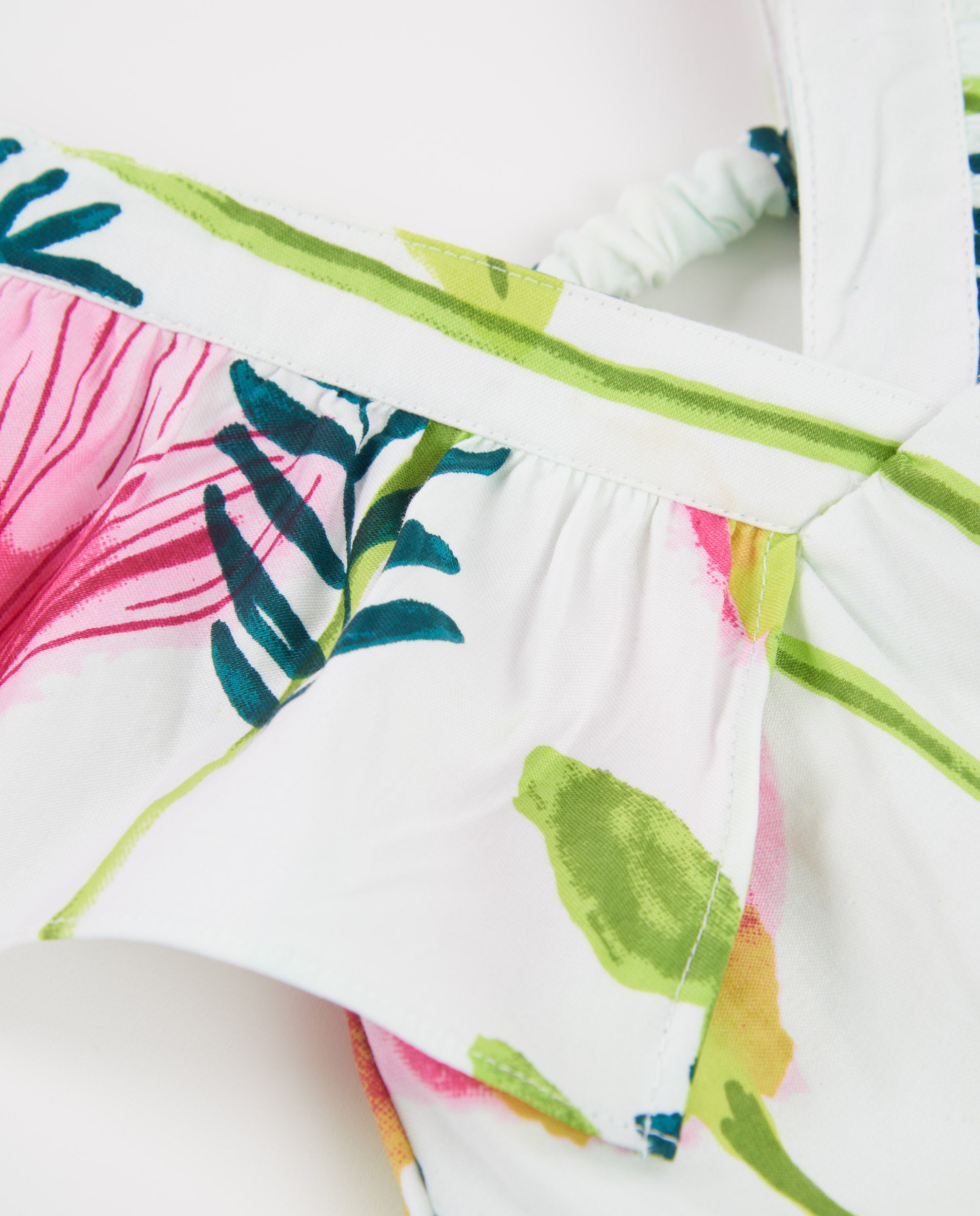 TucTuc Vestiti bambina vestito bianco fiori scollo incrociato