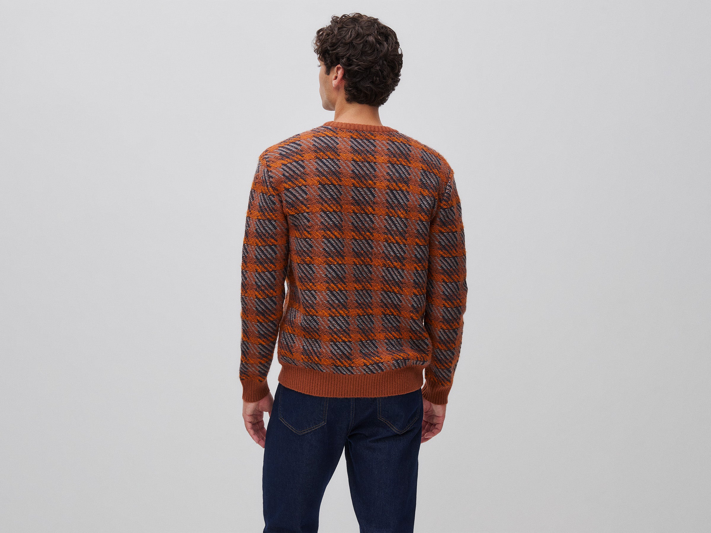 United Colors of Benetton Sweaters maglione tartan cotone M