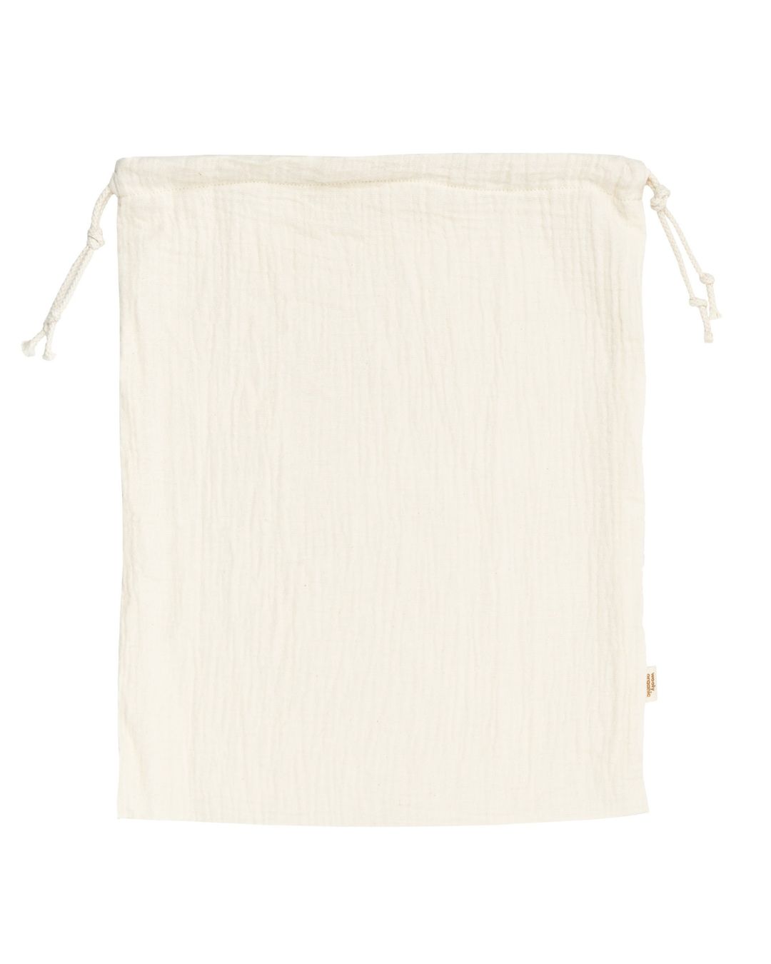 Woolly Organic Muslin Drawstring Bag sacchetto ecru 30x40